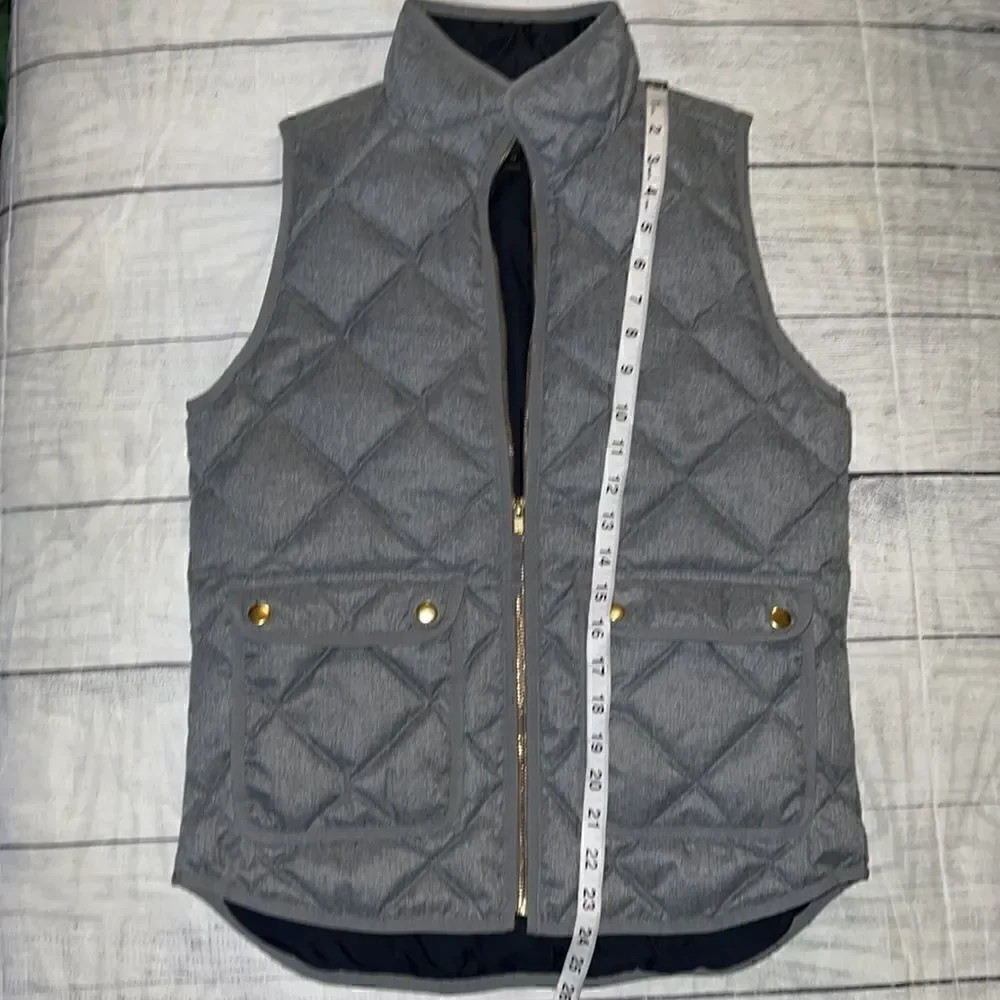 J. Crew  Quilted Down Excursion Vest in Flannel Gray sz XS